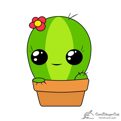 Cómo dibujar un Cactus Kawaii COMODIBUJAR CLUB