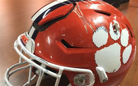 Photo: Clemson LB busting up his helmets | TigerNet