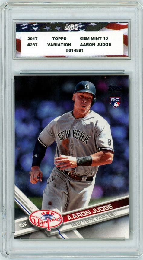 Topps Aaron Judge Rookie Running Variation Agc Gem Mint Ny