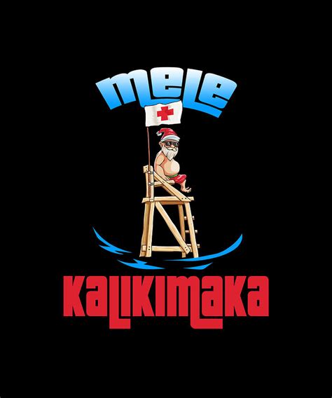 Mele Kalikimaka Christmas Santa Shaka Hawaii Drawing By Thepassionshop