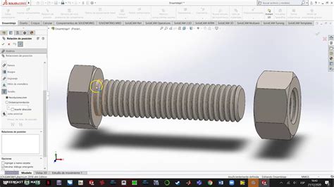 Relación tuerca Tornillo en solidworks fácil y rápido YouTube