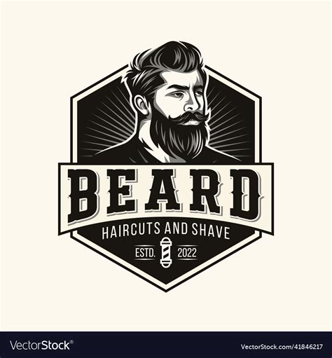 beard logo design royalty  vector image vectorstock
