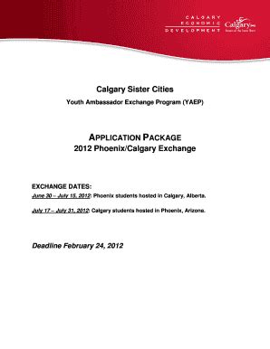 Fillable Online Calgary Sister Cities Calgary Economic Development