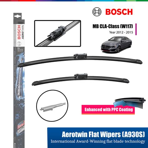 Mercedes Benz Cla Class W Bosch Aerotwin Flat Windscreen Blade Set