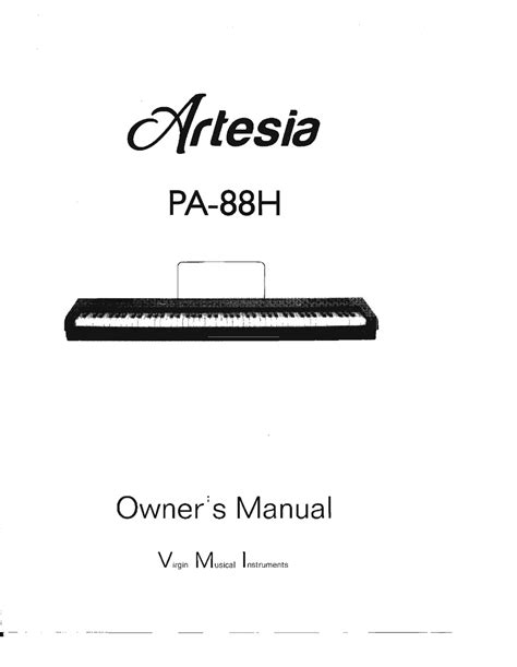ARTESIA PA-88H OWNER'S MANUAL Pdf Download | ManualsLib