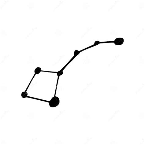 Constellation Ursa Minor Icon Hand Drawn Doodle Style Minimalism