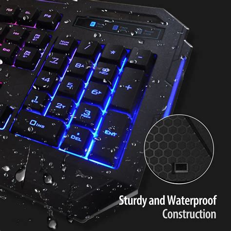 Lumsburry LED Rainbow Backlit Gaming Keyboard