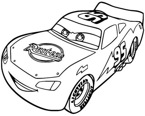 Cars Pixar Lightning Mcqueen Coloring Pages Racing Line Drawing – NBKomputer