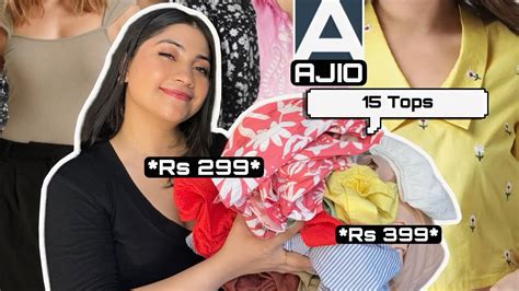 HUGE AJIO Tops Haul Starting Rs 225 GIVEAWAY Trendy 15 Tops Try On