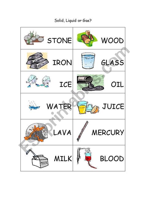 Solid Liquids And Gases Worksheet Solid Liquid And Gas Worksheet