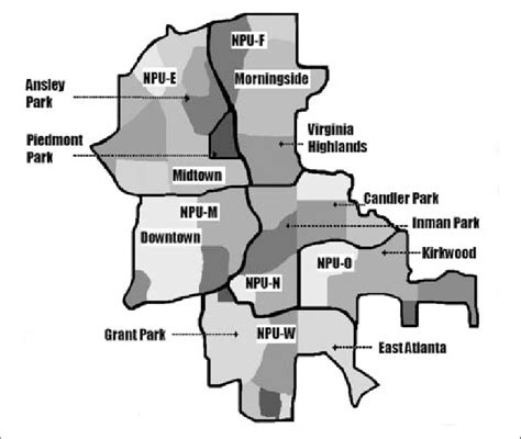 Selected Neighborhood Planning Units E F M N O And W To The East Download Scientific