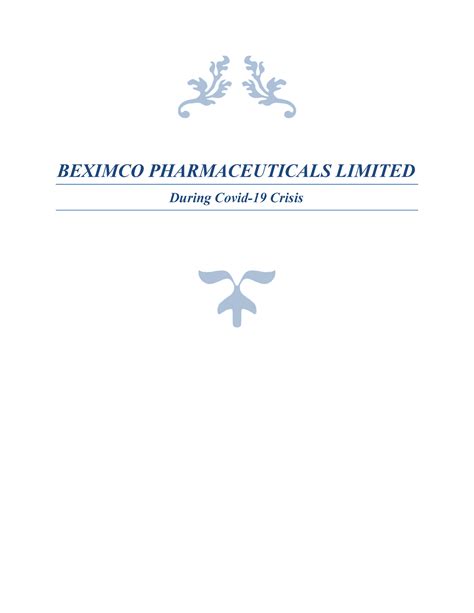 Bus102 Assignment 1 Beximco Pharmaceuticals Limited During Covid 19