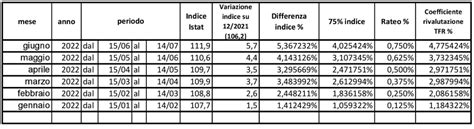 Indice Dei Prezzi Al Consumo Per Le Rivalutazioni Monetarie Giugno