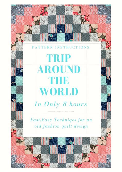 Trip Around The World Quilt Easy Strip Quilt Pattern Twin Etsy In