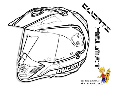 Dirt Bike Helmet Coloring Pages - Coloring Walls