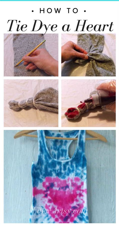 How to Tie Dye a Heart Shape Tutorial- FiberArtsy.com