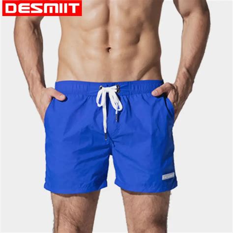 Desmiit Swimwear Men Sport Swimming Shorts Solid Swim Briefs Elastic