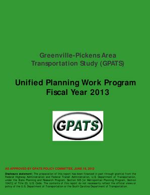 Fillable Online Gpats Unified Planning Work Program Fiscal Year 2013