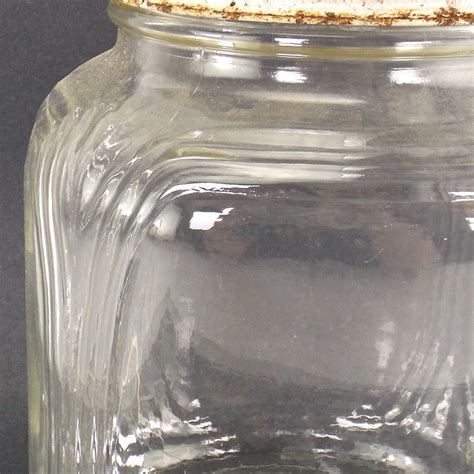 Vintage Square Glass Jar With Lid Hoosier Style Coffee Etsy