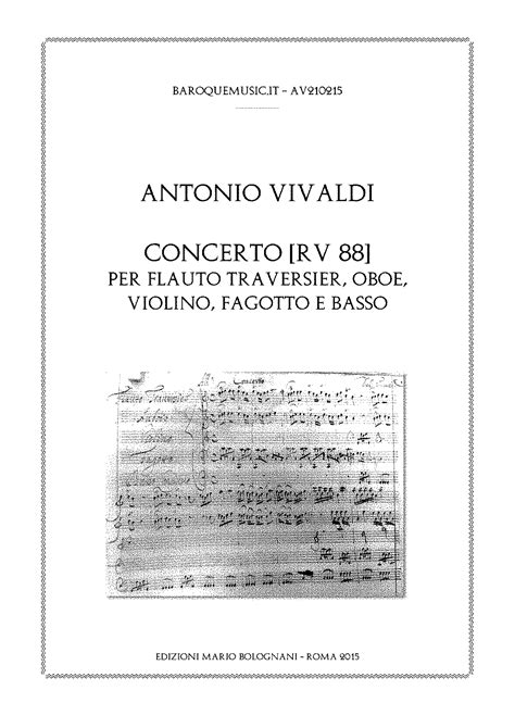 Chamber Concerto In C Major RV 88 Vivaldi Antonio IMSLP Free