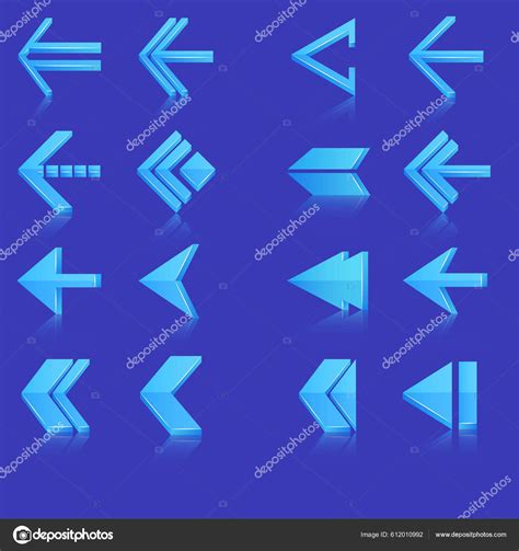 O Que As Setas Azuis Indicam - Setas Azuis Símbolos Pictogramas Ícones Conjunto Ilustração Vetorial ...