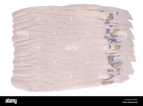 Stack Of Baby Diapers On White Clipping Path Included Stock Photo Alamy