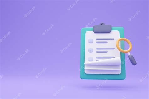 Prancheta de papel de relatório 3d papel de nota para lista de ...