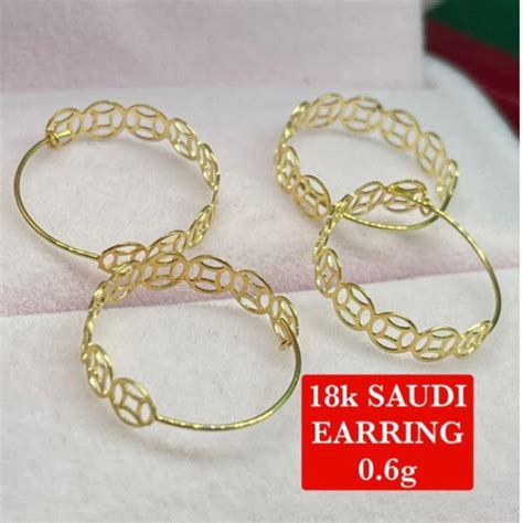 PAWNABLE 18k SAUDI GOLD LOOP EARRING Shopee Philippines