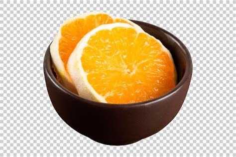 Laranja Cortada Em Tigela Png Fundo Transparente Psd Premium