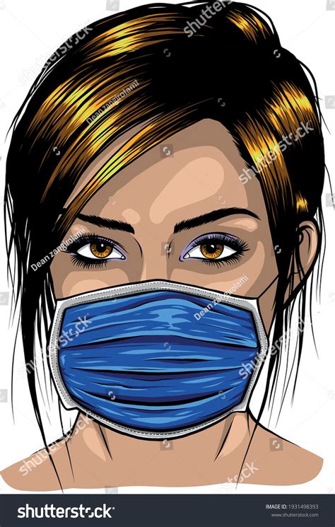 Blonde Girl Medical Surgical Face Mask Stock Vector Royalty Free 1931498393 Shutterstock