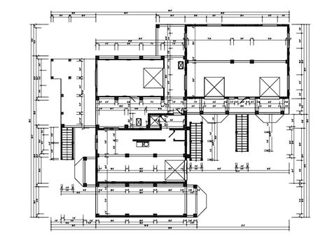 2d Cad Drawing Building Floor Plan With Working Dimension Autocad File