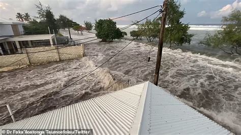 Tongans Flee For Their Lives As Tsunami Smashes Island Nation After