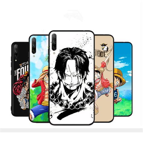 H One Luffy Ace Piece Anime Black Soft Silicone Case Casing Realme