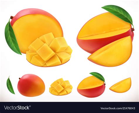 Mango Fresh Fruit 3d Realistic Icon Royalty Free Vector