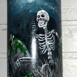 Hand Painted Creepy Skeleton Wine Bottle Etsy