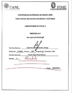 Práctica 7 Física 3 Lab UNIVERSIDAD AUTÓNOMA DE NUEVO LEÓN EXP