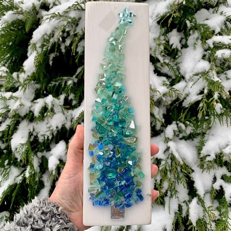 Crushed Glass Christmas Tree Or Glistening Pine Tree Etsy