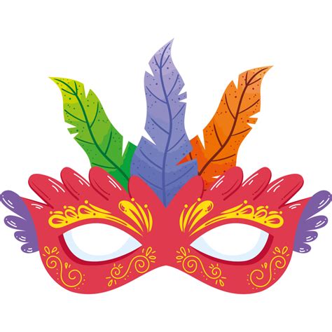 Red Mardi Gras Mask With Feathers 24096019 Png