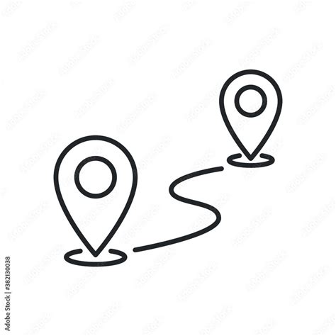 Vektorov Grafika Route Gps Distance Icon Route Location Concept Of