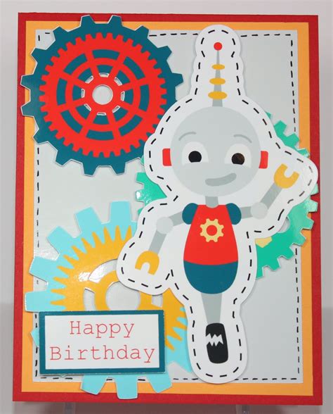 Simply Pam Robot Birthday Card