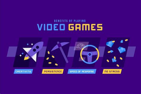 Beneficios Infográficos De Jugar Videojuegos Vector Gratis