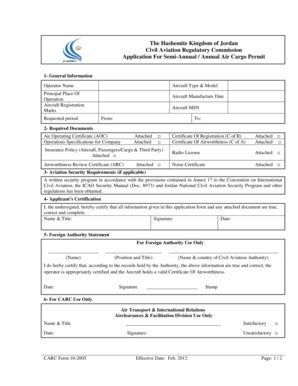 Fillable Online Carc Form Annual Cargo Fax Email Print Pdffiller