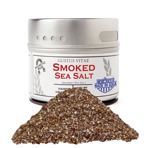 Natural Smoked Sea Salt Non Gmo Verified Magnetic Tin Finishing