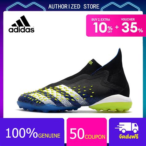 100 Genuineadidas Football Shoes Adidas Predator Freak3 Laceless Tf Black Size 39 45 รองเท้าสต