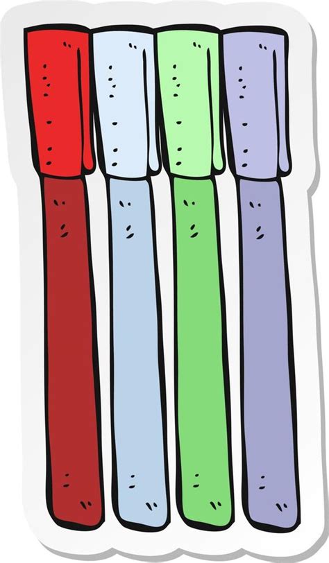 sticker of a cartoon pens 12359798 Vector Art at Vecteezy