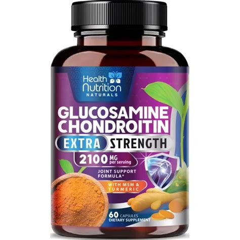 Glucosamine Chondroitin Turmeric Msm Triple Strength Joint Support 2100mg 60 Capsules