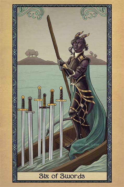 Tabletop Tarot Six Of Swords Brandi York