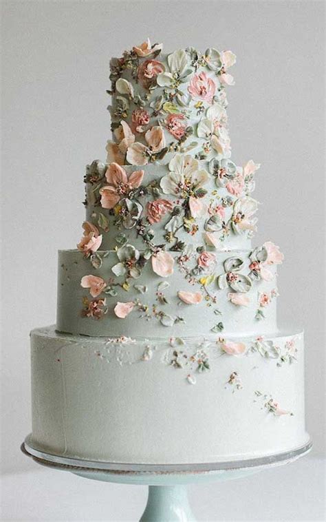 Floral Painted Wedding Cake Hand Painted Wedding Cakes Hand Painted