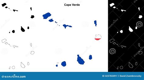 Cape Verde Outline Map Stock Illustration Illustration Of Cartography