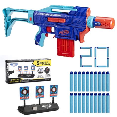 Pistolet Nerf Zestaw Stormcharge Automatyczny W Strza Ek Tarcza